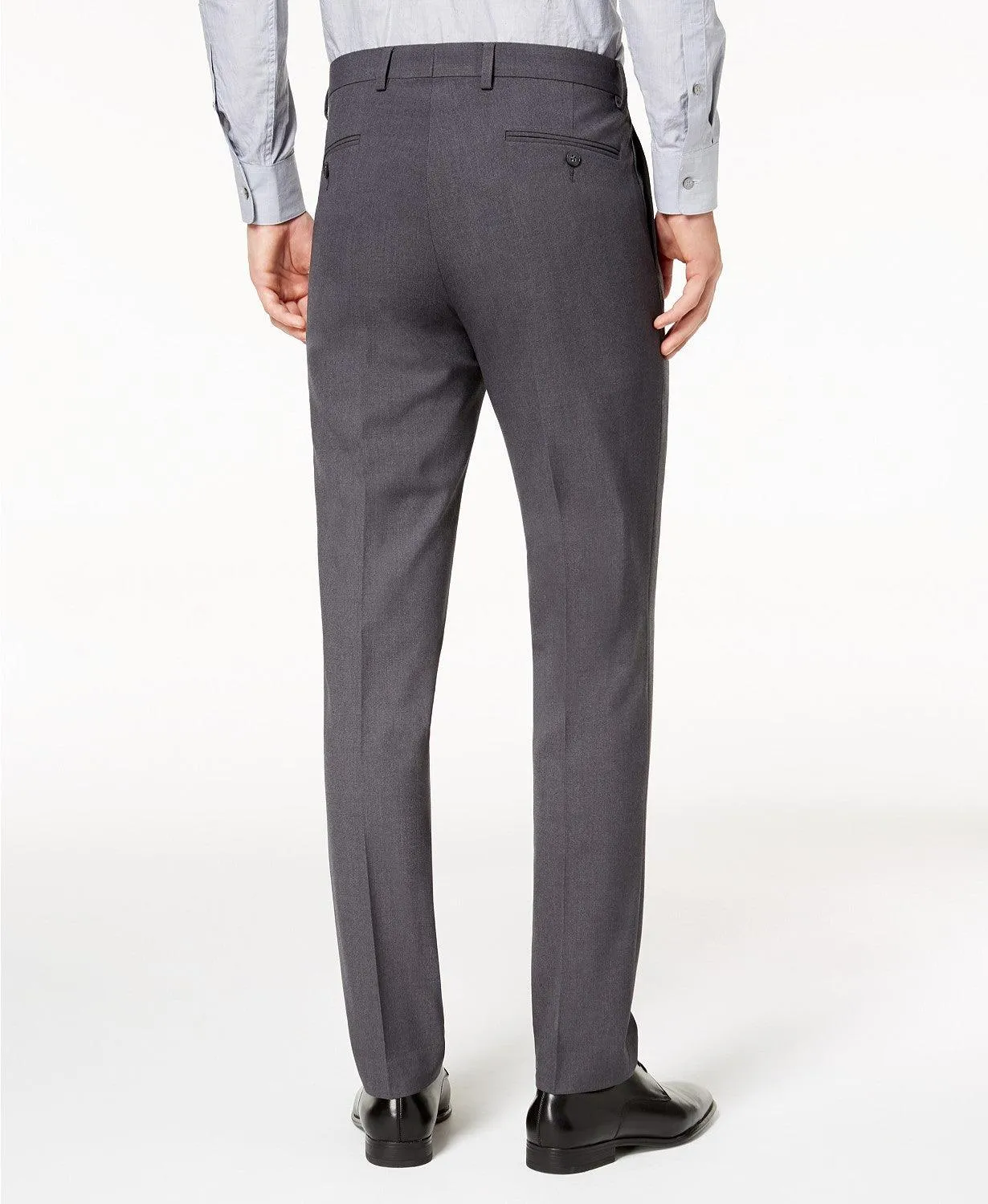 Calvin Klein Mens Skinny fit Dress Pants 38 / 30 Grey Solid Stretch