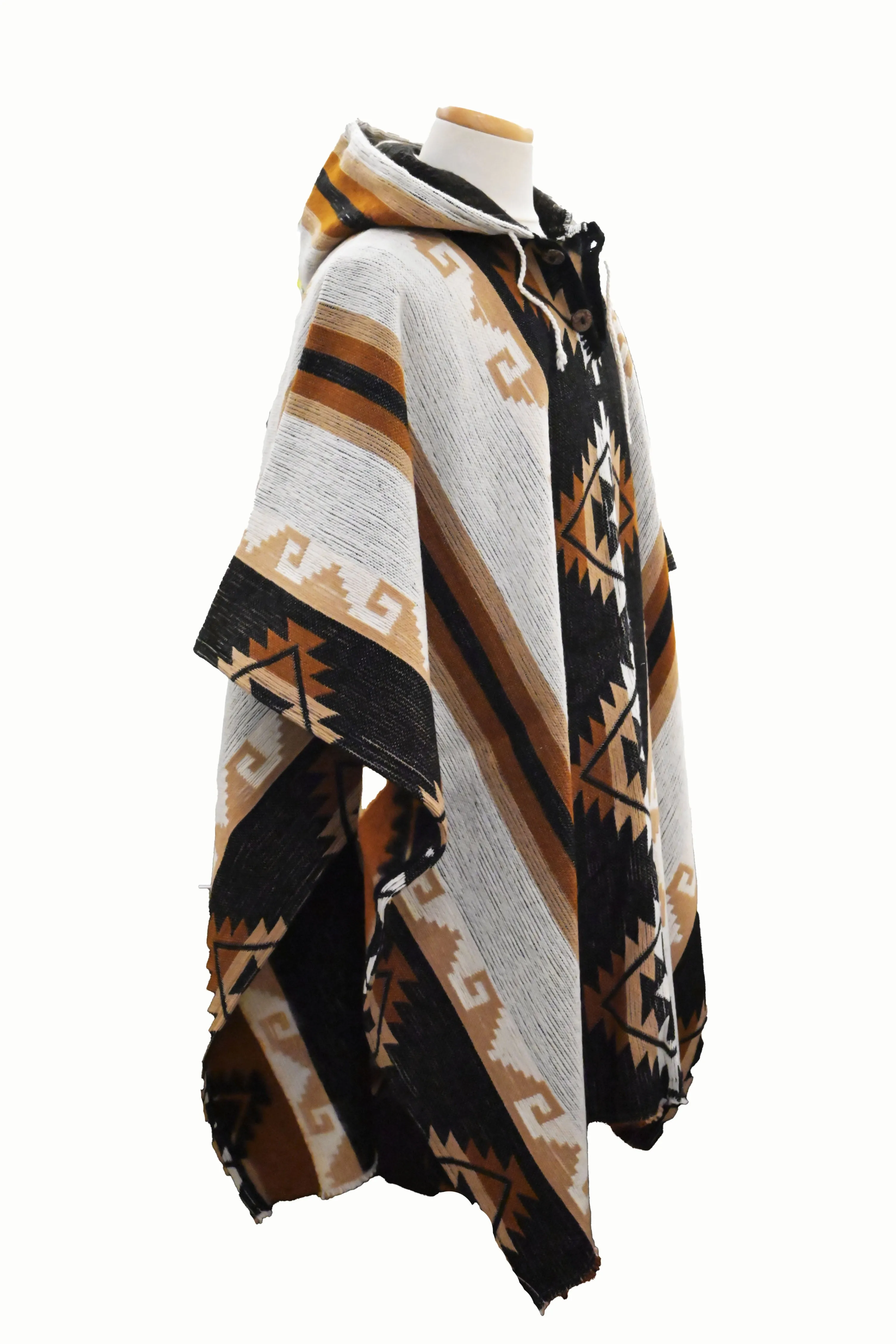 Geometric Poncho Brown