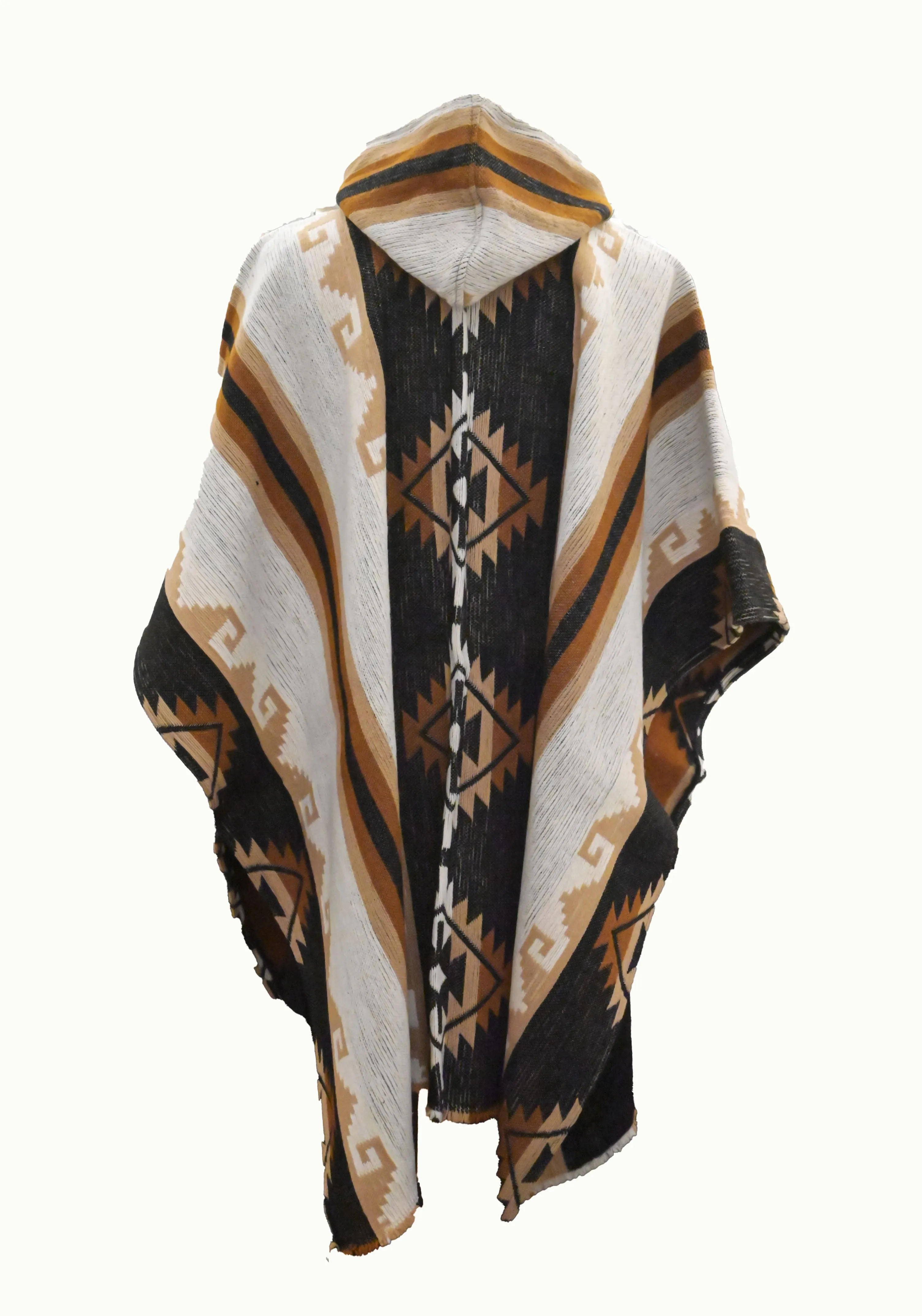 Geometric Poncho Brown